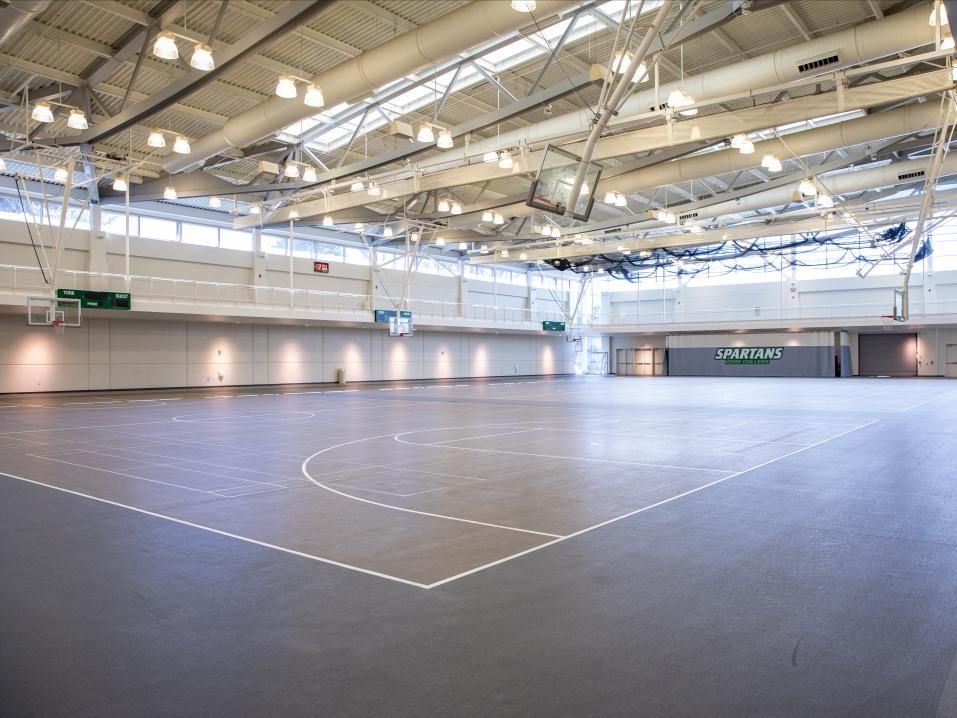 An expansive view of the empty M&T Bank Field House