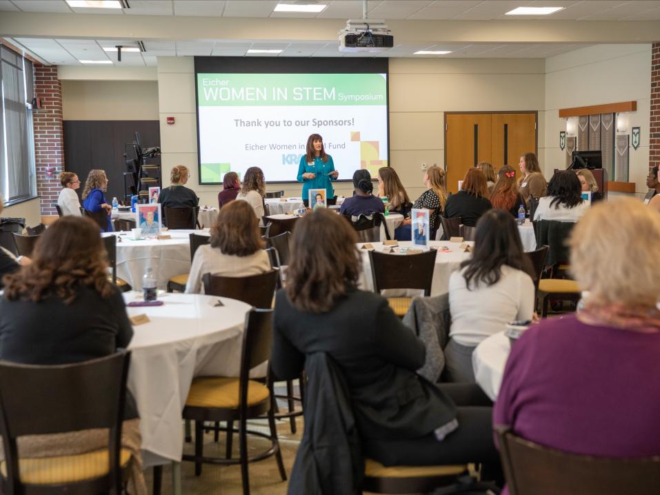 Alumni Hall set up for an event