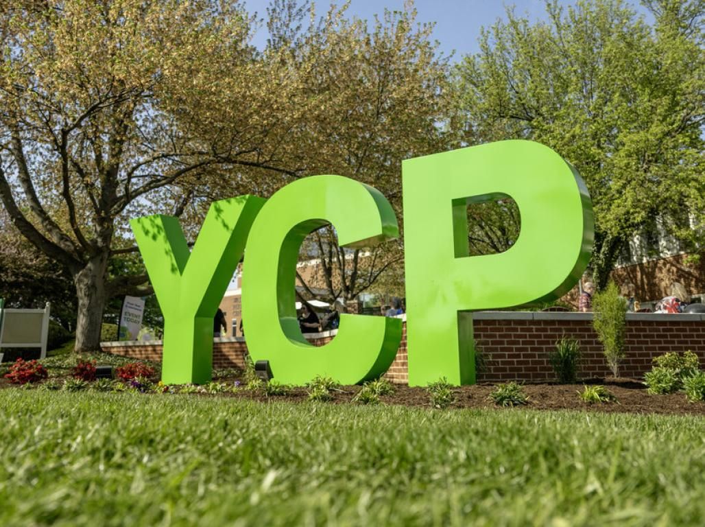 The YCP letters on the campus of York College