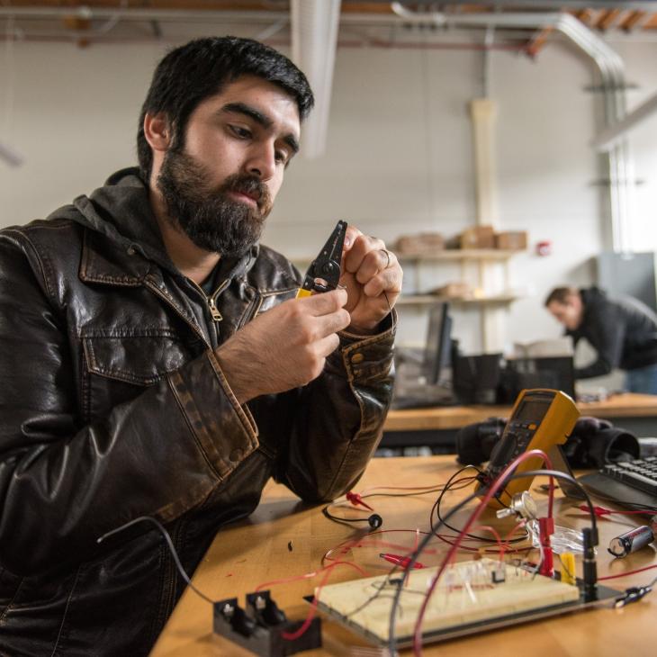 Engineering Student in Lab