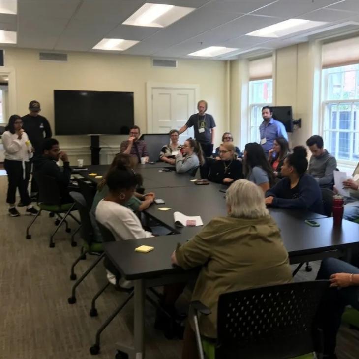 Undergraduate researchers collaborating at 2019 Naylor Workshop.