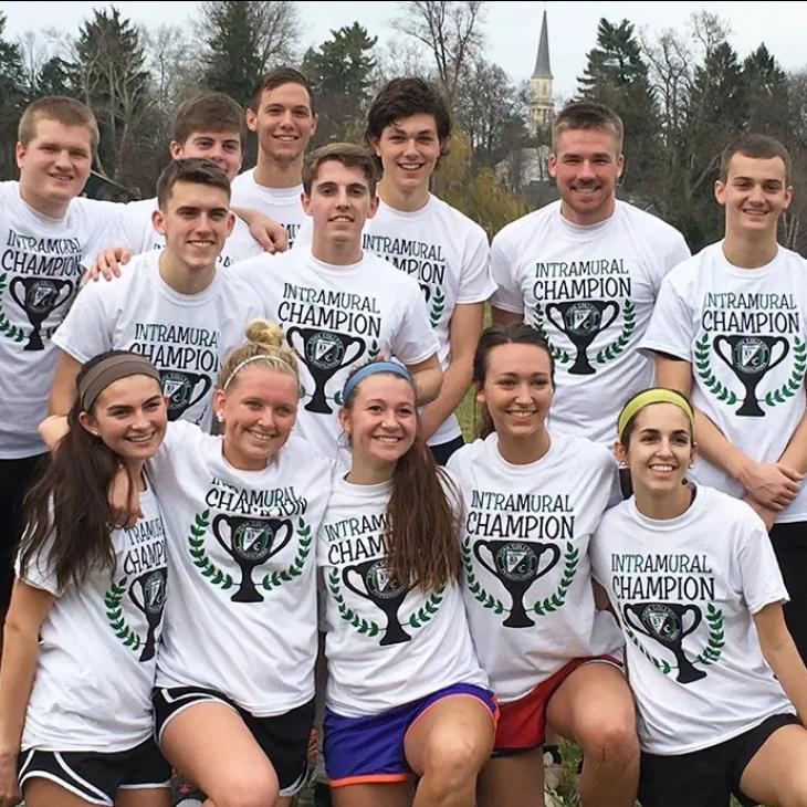 The Intramural winner in their championship tshirts.