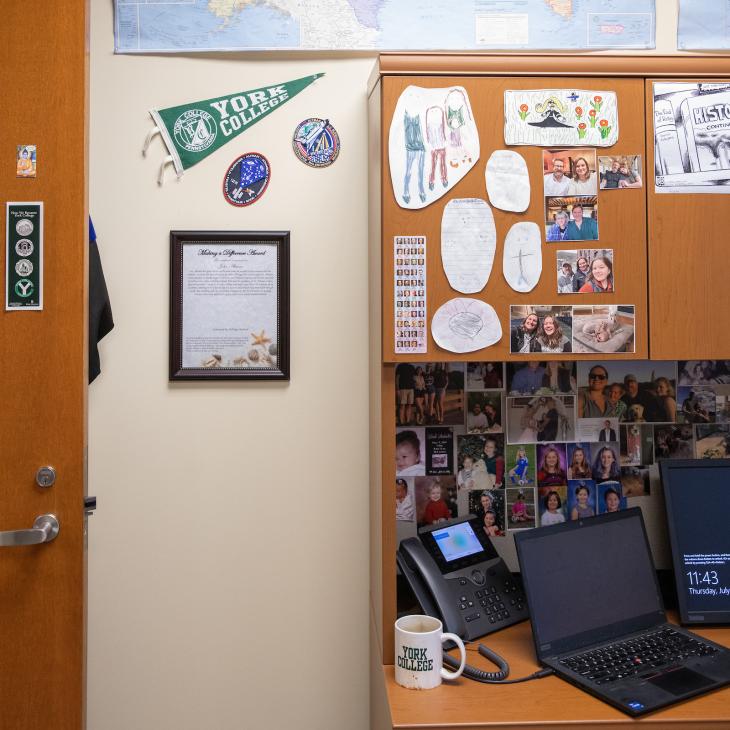 Photo collage of John's wall.