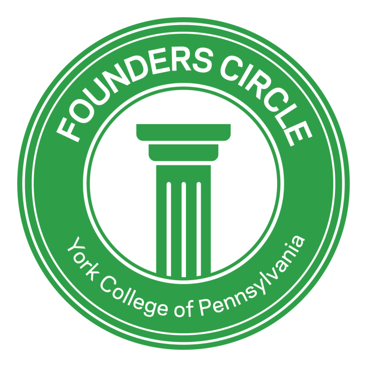 Founders Circle logo with graphic of doric column in the center. Says "Founders Circle York College of Pennsylvania" around the outside