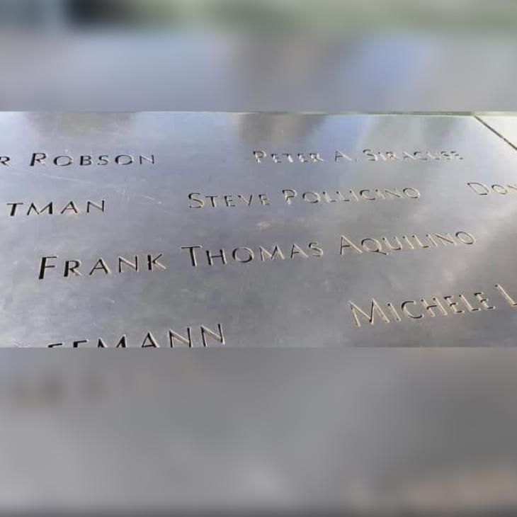 Frank Thomas Aquilino's name written on the 911 memorial